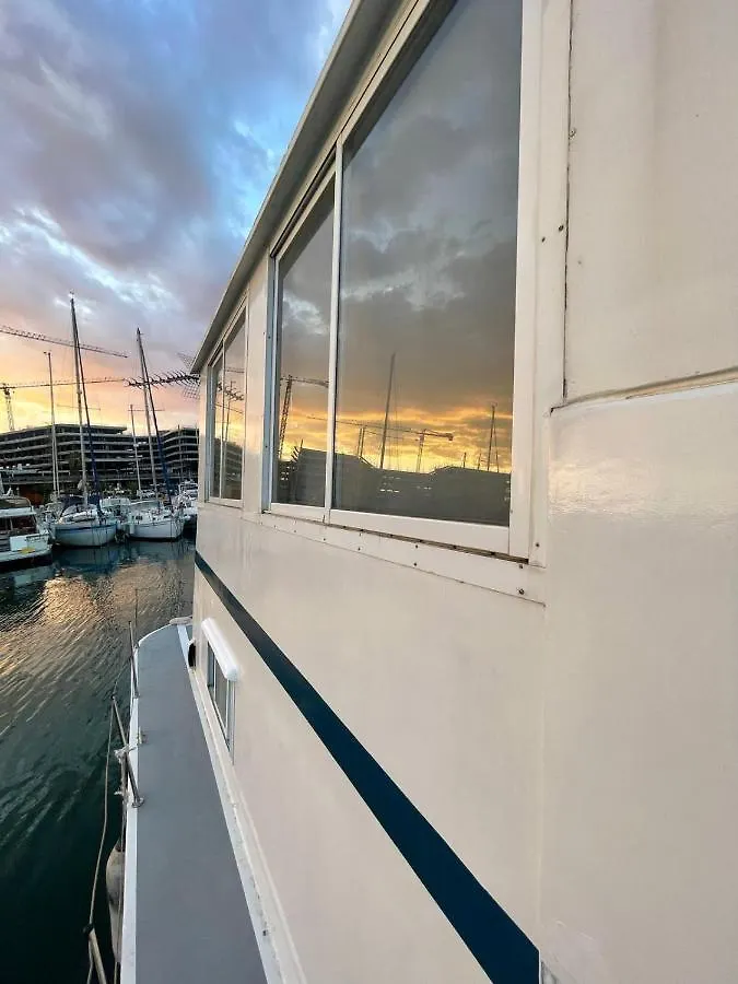 Botel Light Bedroom In A Home Boat Barcelona Spain